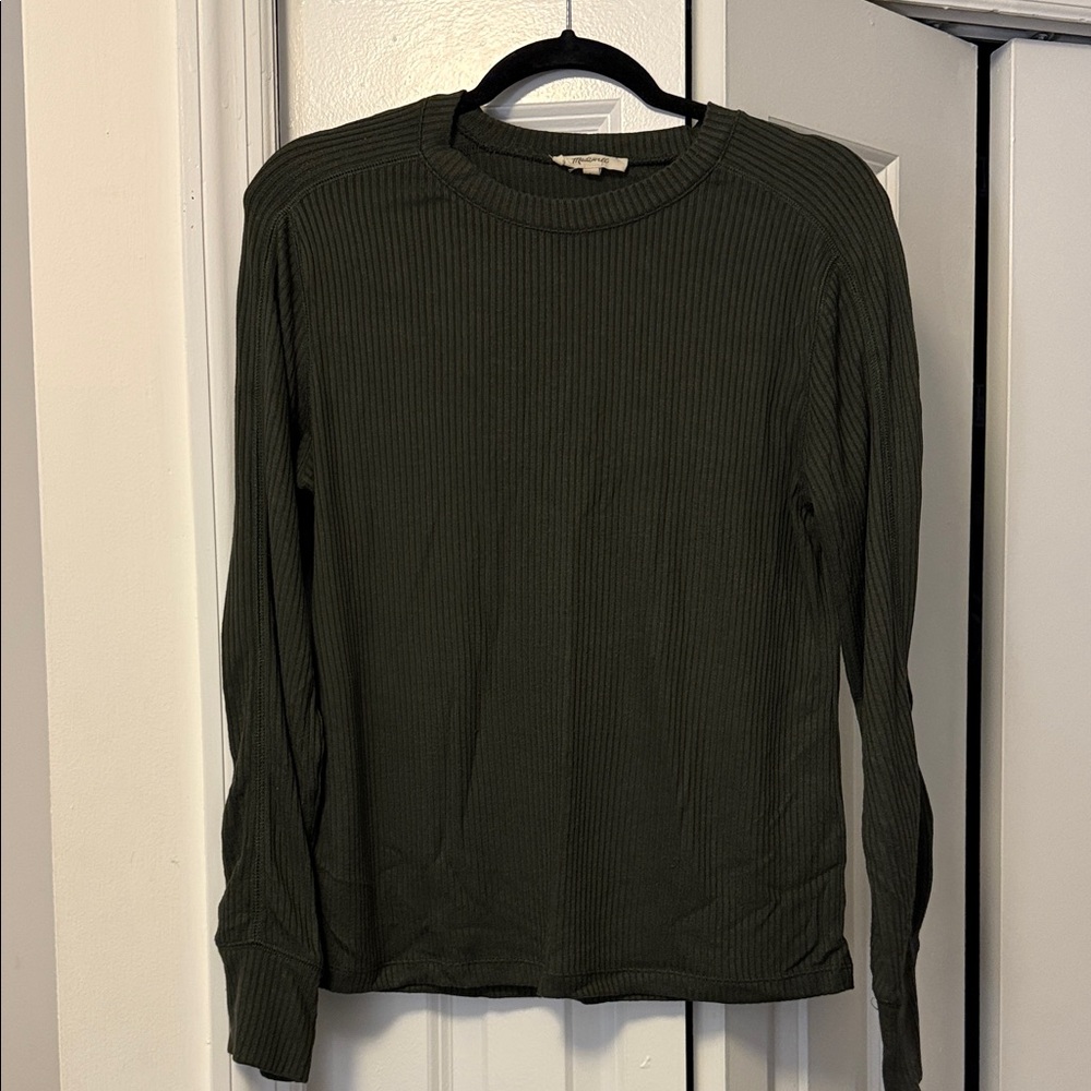 Madewell Olive Green Ribbed Sweater